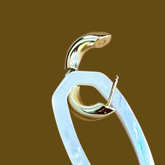 🎁 Kendra Scott Danielle Gold Convertible Link Earrings White Mother-of-Pearl NWT - Picture 4 of 11